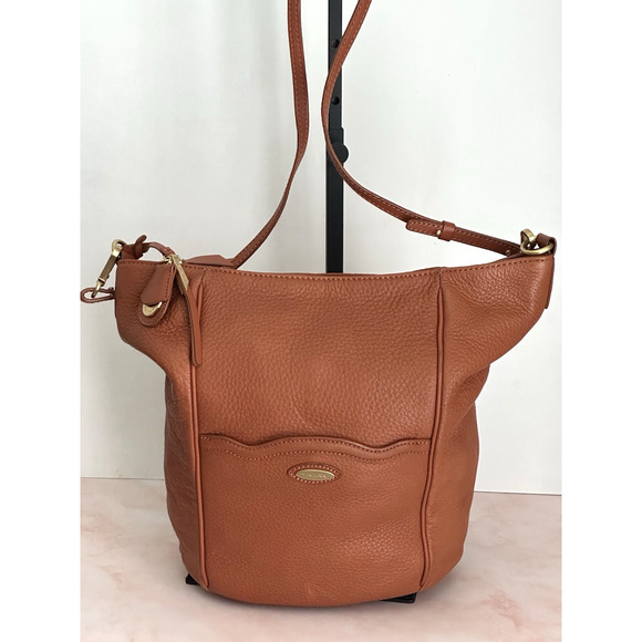 Tahari Bucket Handbag Women’s Tahari Leather Crossbody Bucket Shoulder Handbag - Picture 11 of 16